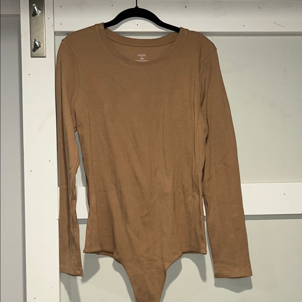 Nuuds ribbed crew neck long sleeve bodysuit